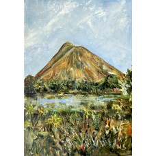 “Coal Heart” – Original Donbas Mining Landscape, Oil on Paper | Marina Stognieva
